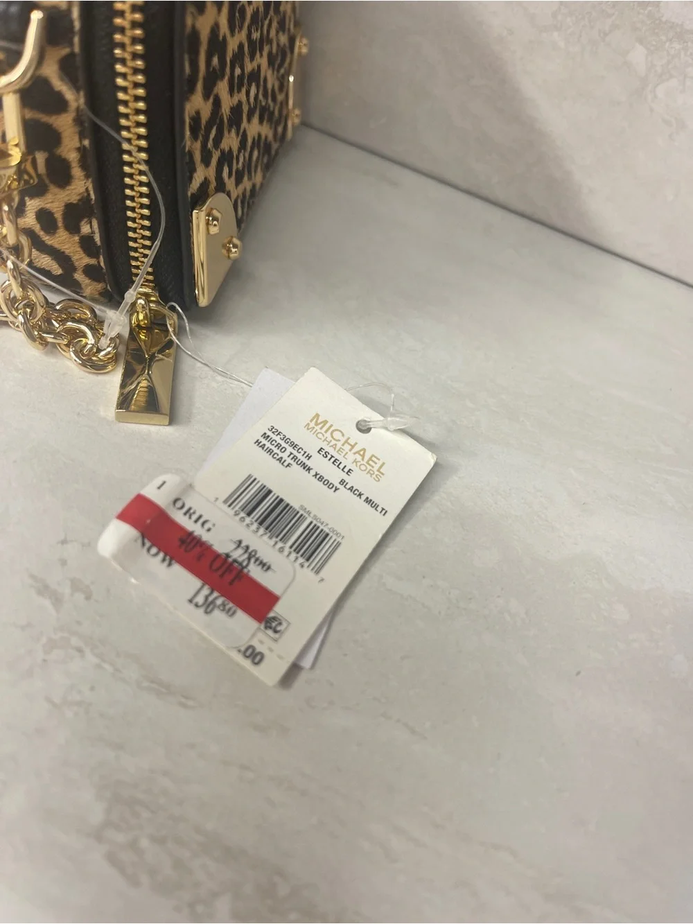Michael Kors Estelle Micro Trunk Crossbody  Wallet On A Chain Card Case
